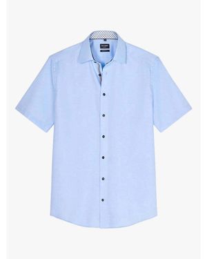 Olymp Chemise Chemise manches courtes droite bleue