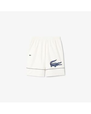 Lacoste Short PRINTED DIAMOND TAFFETA TENNIS SHORTS - Blanc