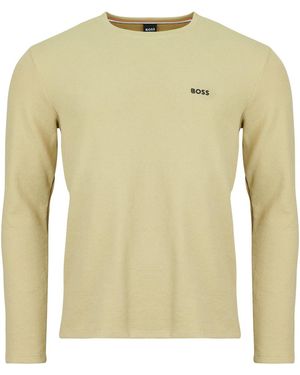 BOSS T-Shirt Lange Mouw Waffle Ls-Shirt - Geel