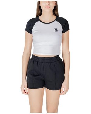 Converse T-Shirt T-Shirt Chuck Patch Colorblock Ss Top Coton - Bleu