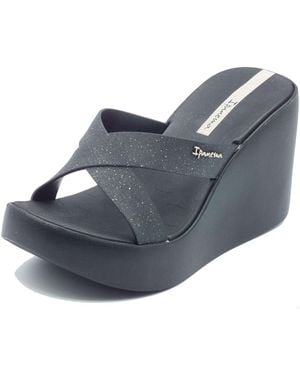 Ipanema Sandales compensées 83646 High Fashion Slide Black - Bleu