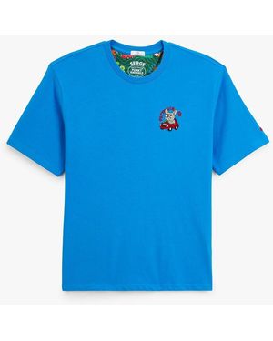 Serge Blanco T-Shirt Funky Animals - Bleu