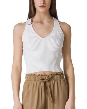 Deha Debardeur Canotta A Maglia - Blanc
