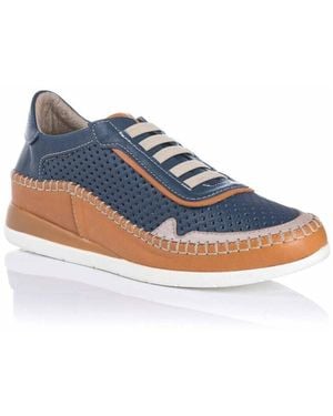 48 Horas Baskets Basses Chaussure Sport À Talon Compensé - Bleu