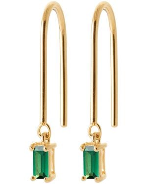 Brillaxis Boucles oreilles Boucles d'oreilles pendantes plaqué or OZ vert - Multicolore