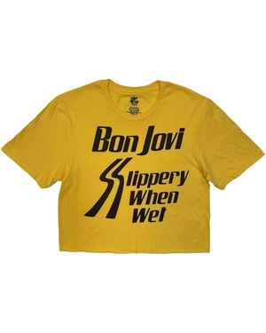 BON JOVI T-Shirt Slippery When Wet - Jaune
