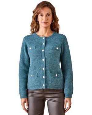 Daxon Gilet Cardigan Élégant - Bleu