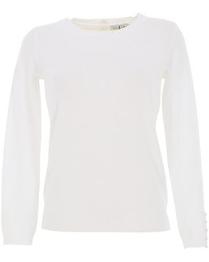 Molly Bracken Pull Knitted sweater off white ladies - Blanc