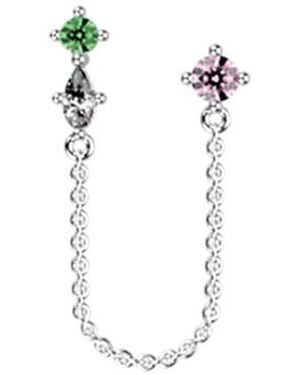 Les Georgettes Boucles oreilles Piercing Les Cadettes Pyxis laiton argenté - Métallisé