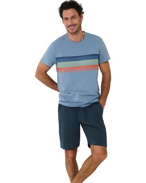 Lisca Pyjamas / Chemises de nuit Pyjama tenue d'intérieur short t-shirt TALOS - Bleu