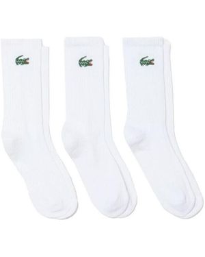 Lacoste Socquettes 3 Pack Calf Chaussettes - Blanc
