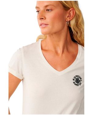 Rip Curl T-Shirt Party Wave V Neck Tee - Blanc