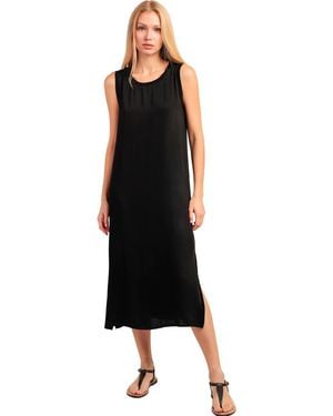Admas Robe Robe mi-longue de plage Satinee Beach - Noir