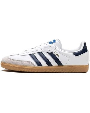 adidas Baskets basses Samba OG Cloud White Night Indigo Gum - Bleu