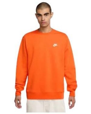 Nike Sweat-shirt SWEATSHIRT M NSW CLUB CRW BB - SAFETY ORANGE/WHITE - XL