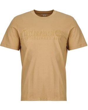 Timberland T-Shirt Korte Mouw Embroidered Tee Established 1973 - Naturel