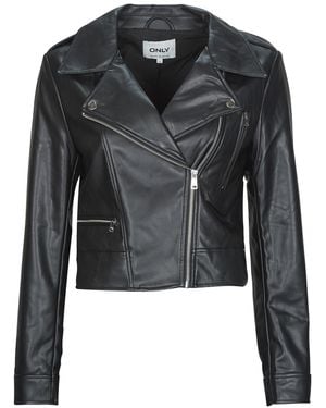 ONLY Leren Jas Onlcarmen Faux Leather - Zwart