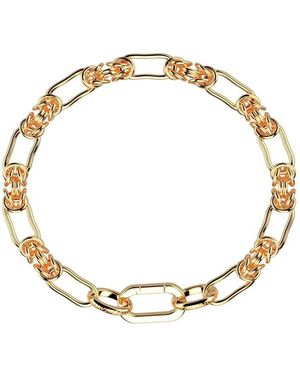 Les Georgettes Collier Bracelet Les Cadettes Rock Maillons Noeuds Acier Doré - Métallisé