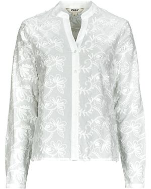 ONLY Camicetta Onlcarmen Fr L/S 3D Emb Shirt - Bianco