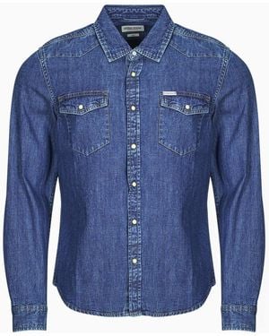 Guess Camicia A Maniche Lunghe Gj Slim Ls Denim - Blu