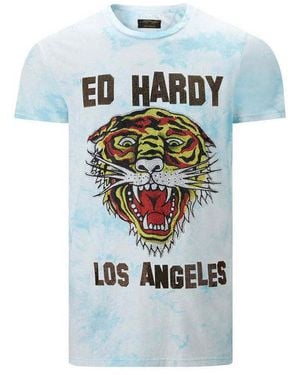 Ed Hardy T-shirt Los Tigre T-Shirt Turquesa - Bleu
