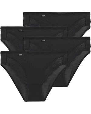 Sloggi Slips Romance Tai Pack De 4 - Zwart