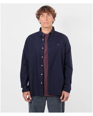 Oxbow Chemise Chemise Manches Longues Cart - Bleu