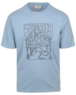Scotch & Soda T-shirt T-shirt Impression Bleu