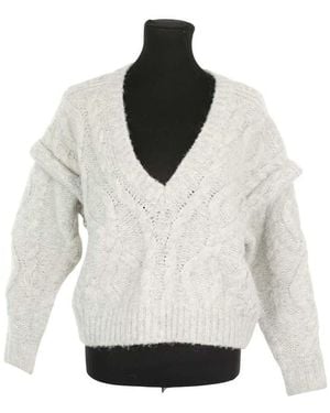 IRO Pull Pull en laine gris - Blanc