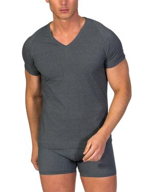Zd - Zero Defects Maillots de corps T-shirt de corps col V coton égyptien - Gris