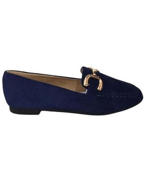 Vera Collection Ballerines Chaussures s plates Mocassins souple, Marine - Bleu