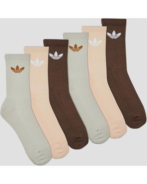 adidas Sokken Trefoil Cushion Crew Socks 6 Pairs - Bruin