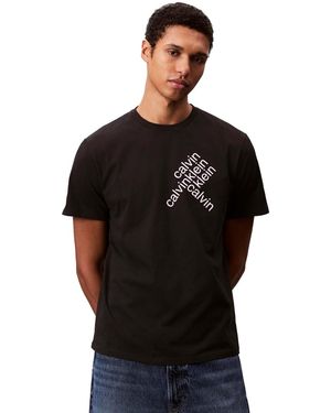 Ck Jeans T-shirt Ss 30S Eu Ck Bh Word - Noir