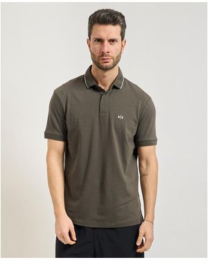 EAX Polo Polo Homme Ax Avec Rayure Sur Le Col - Gris