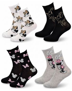 Disney Chaussettes Chaussettes Femme Licence Minnie Pack De 4 Paires 133447 - Noir