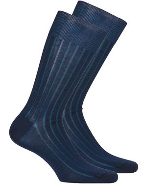 DIM Calzini Mc Fil D'Ecosse Cote Fine Pack X2 - Blu