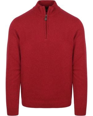 Suitable Sweat-shirt Pull Demi-Zip Laine D'agneau Rouge