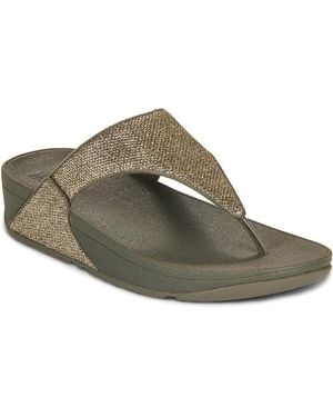 Fitflop Sandalen Met Sleehak Lulu Shimmerglitz Toe-Post - Groen