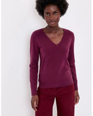 La Fiancee Du Mekong Pull Pull maille col V HAYA - Violet
