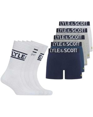 Lyle & Scott Boxers Tweed - Bleu