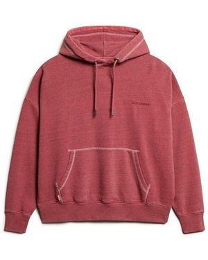 Superdry Sweat-shirt Sweatshirt à capuche surteint Logo Essential - Rouge