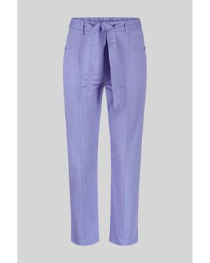 Enorsia Pantalon Cotton Stretch Woven Trouser With Waist Belt - Bleu