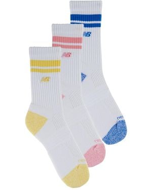 New Balance Calze Sportive Active Lifestyle Striped Crew Socks 3 Pack - Blu