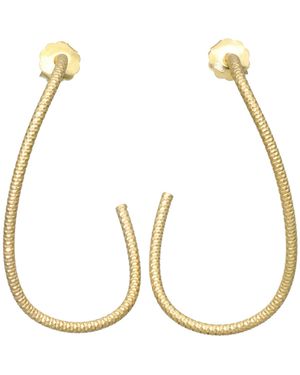 Orusbijoux Boucles oreilles Boucles D'oreilles En Argent Doré Ovale Large - Métallisé