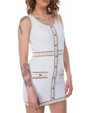 No Secrets Robe robe tube blanc - Bleu
