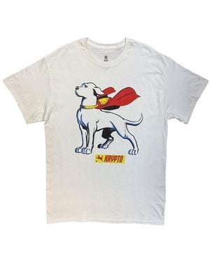 Dc Comics T-Shirt Superman Krypto Cape - Blanc