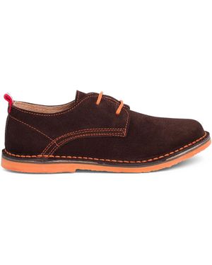 Pisamonas Derbies Derbies Garçon En Cuir Et Lacets Colorés - Marron