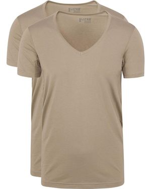 Slater T-Shirt T-Shirts Lot De 2 Col-V Invisible - Neutre