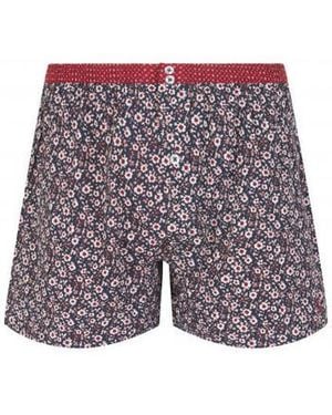 Mariner Pyjamas / Chemises de nuit Caleçon slippé en pur coton motif floral - Bleu