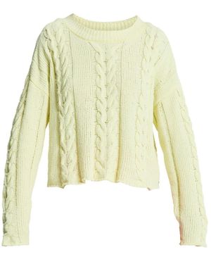 Roxy Pull Cropped Cable - Jaune